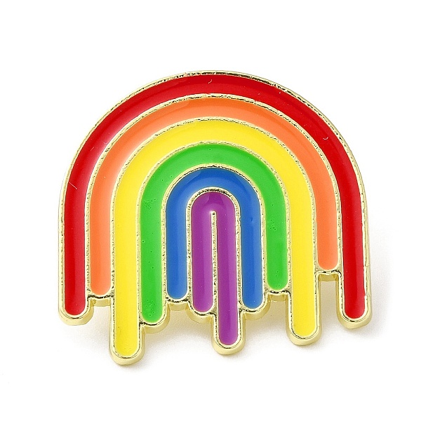 

PandaHall Pride Rainbow Enamel Pins, Golden Alloy Brooch, Arch, 25x26x1.5mm Alloy+Enamel Arch Red