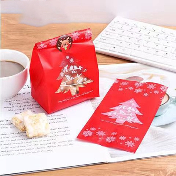 PandaHall Plastic Bag, Treat Bag, Christmas Theme, Bakeware Accessoires, for Mini Cake, Cupcake, Cookie Packing, Excluding Stickers...