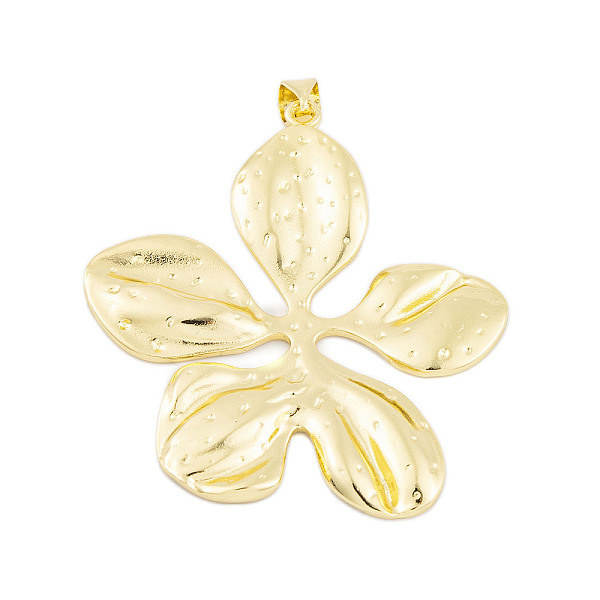 

PandaHall Rack Plating Brass Pendants, Cadmium Free & Lead Free, Long-Lasting Plated, Flower, Real 18K Gold Plated, 43x40.5x2mm, Hole: 4x3mm...