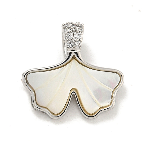 

PandaHall Brass Micro Pave Clear Cubic Zirconia Pendants, with Shell, Leaf, Platinum, 15x16x6mm, Hole: 4x3mm Brass+Cubic Zirconia+Shell Leaf...