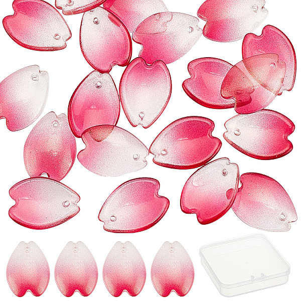 

PandaHall SUNNYCLUE 100Pcs Two Tone Handmade Lampwork Pendants, for Jewelry Making, Petal, Fuchsia, 15.5x11.5x4mm, Hole: 1.2mm Lampwork..., Pink