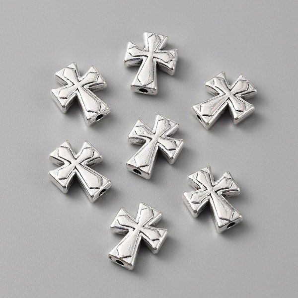 

PandaHall Tibetan Style Alloy Beads, Cross, Antique Silver, 13.5x11x3.5mm, Hole: 1.6mm Alloy Cross