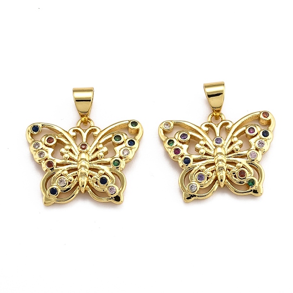 

PandaHall Brass Micro Pave Clear Cubic Zirconia Pendants, Long-Lasting Plated, Butterfly, Real 18K Gold Plated, 14.5x18.5x1.5mm, Hole...