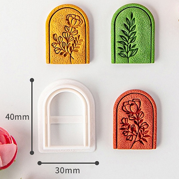 PandaHall Plastic Clay Pressed Molds Set, Clay Cutters, Clay Modeling Tools, Arch, 4x3cm Plastic Arch White