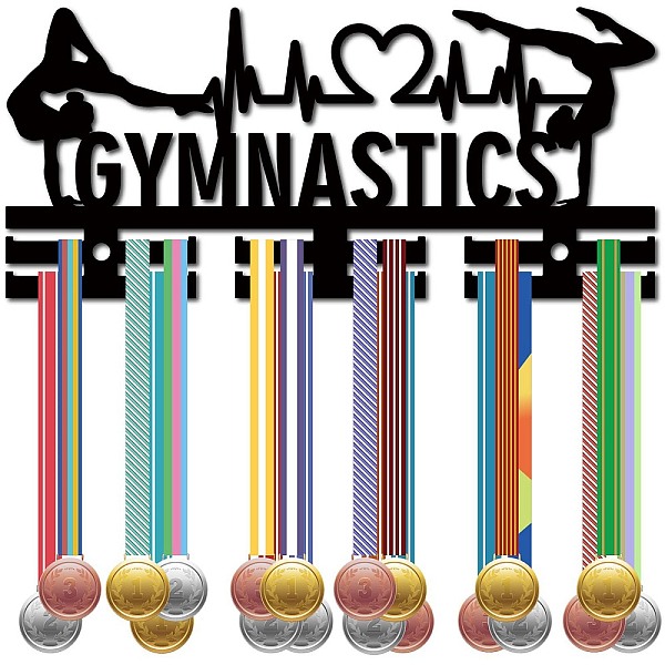 

PandaHall Acrylic Medal Holder, Medal Display Hanger Rack, Medal Holder Frame, with Standoff Pins, Gymnastics, 130x290x10mm, Hole: 8mm..., Black