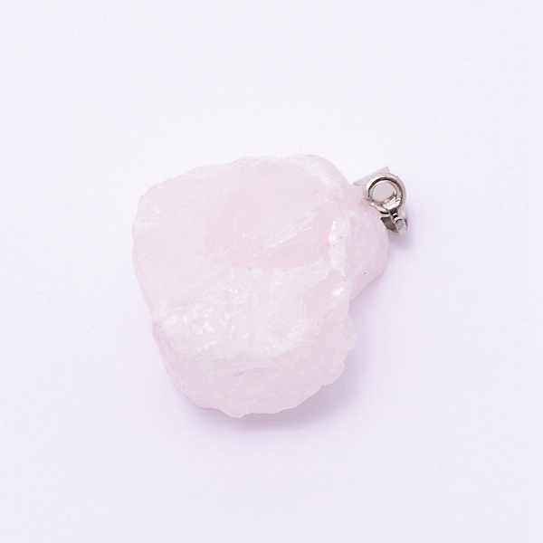 

PandaHall Natural Rose Quartz Pendants, with Alloy Accessories, with Platinum Peg Bail & Snap On Bails, Irregularity Shape...