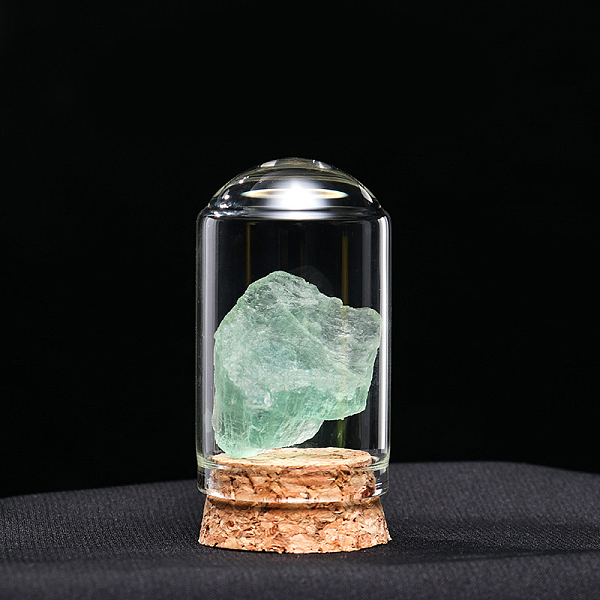 

PandaHall Natural Raw Green Fluorite Display Decoration, Reiki Energy Stone Cloche Bell Jar Ornaments, Arch, 30x55mm Fluorite Arch