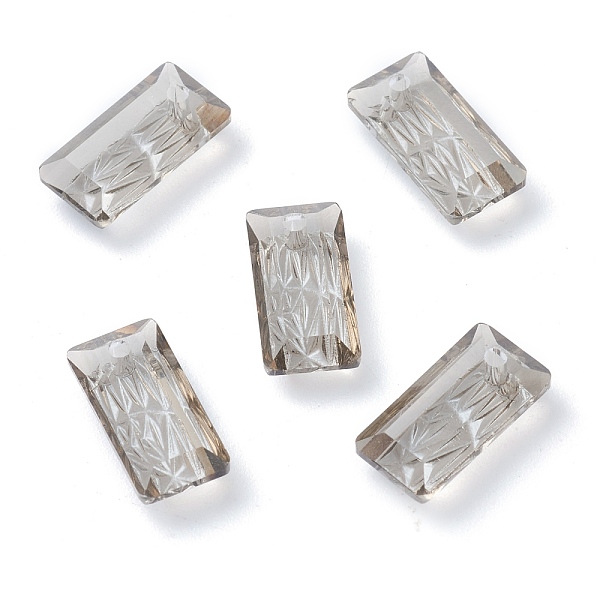 

PandaHall Embossed Glass Rhinestone Pendants, Rectangle, Faceted, Satin, 14x7x4.2mm, Hole: 1.5mm Glass Rectangle Silver