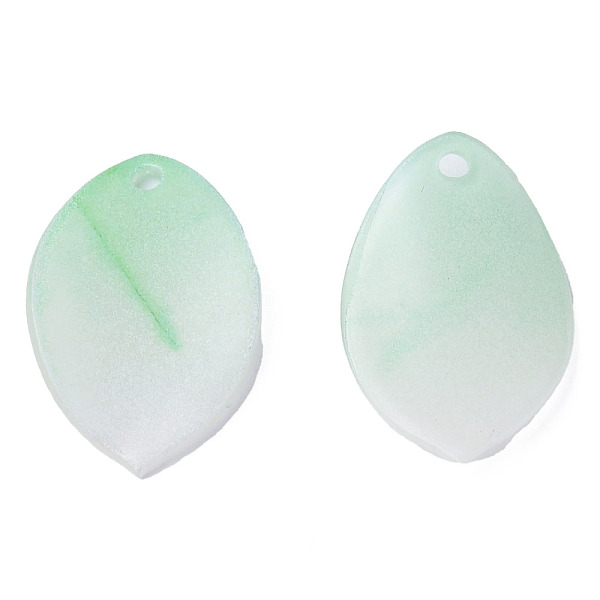 

PandaHall Plastic Pendants, Leaf, Medium Aquamarine, 23x14x2.5mm, Hole: 1.6mm Plastic Leaf