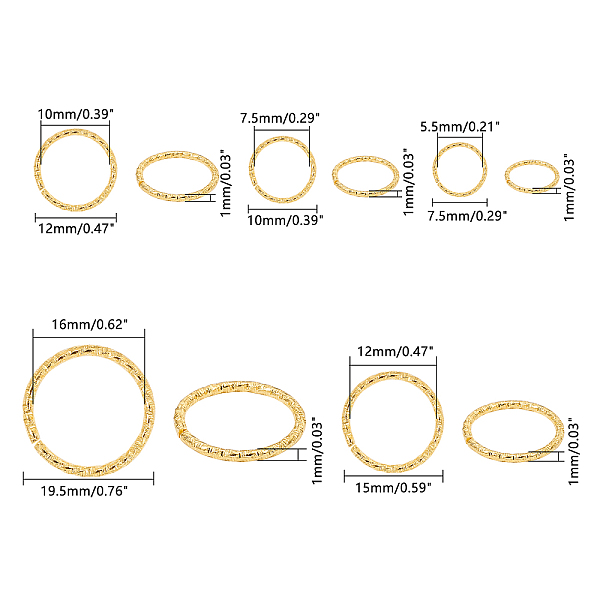 

PandaHall 760 pcs 5 Sizes 8 10 12 15 20mm Open Jump Rings, Iron O rings Connectors Jewelry Findings for Earring Bracelet Necklace Pendants...