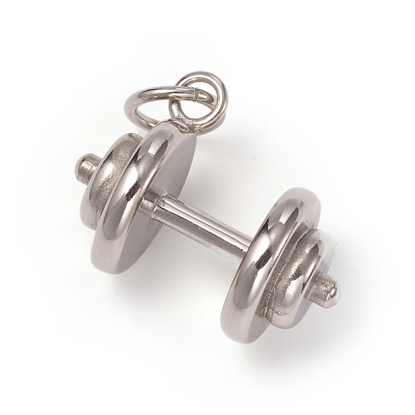 

PandaHall 304 Stainless Steel Pendants, Sports Charms, with Jump Ring, Dumbbell, Mixed Color, 22.5x29x16mm, Jump Ring: 10x1.5mm, Inner...