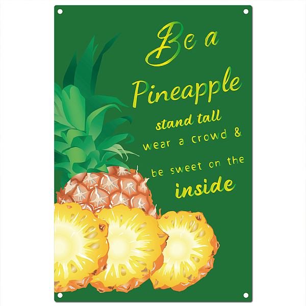 

PandaHall Rectangle with Word Vintage Metal Iron Sign Poster, for Home Wall Decoration, Pineapple Pattern, 200x300x0.5mm Iron Pineapple