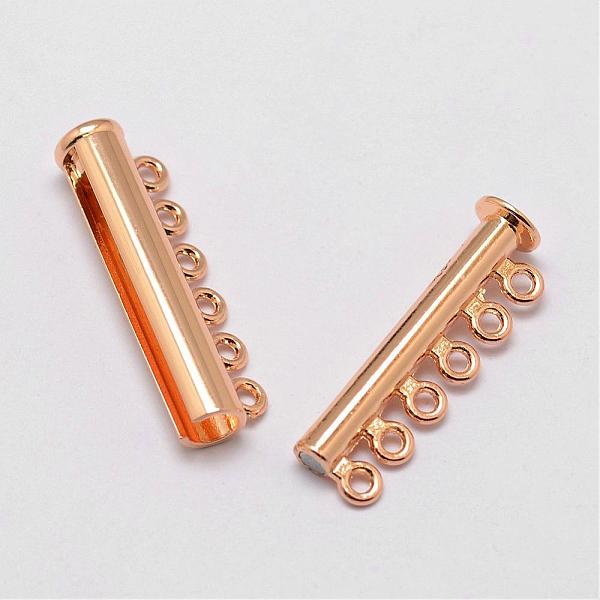 

PandaHall Alloy Magnetic Slide Lock Clasps, 6-Strand, 12-Hole, Tube, Light Gold, 36x13.5x7mm, Hole: 2mm Alloy