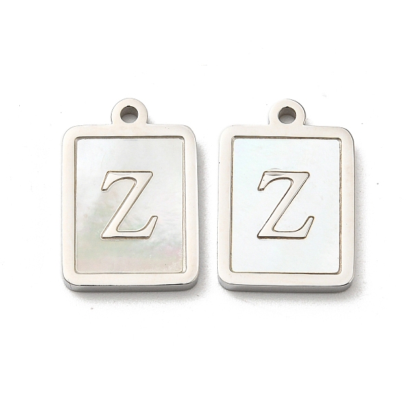 

PandaHall 304 Stainless Steel Pave Shell Pendants, Rectangle Charms with Letter Z, Stainless Steel Color, 18x12x2mm, Hole: 1.4mm Shell...