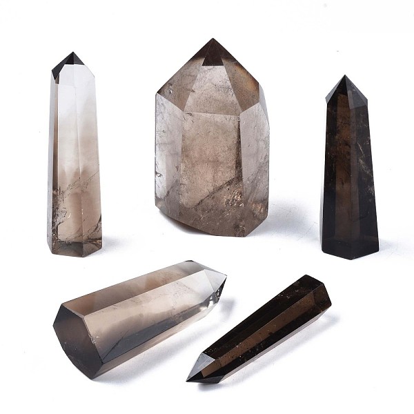 

PandaHall Natural Smoky Quartz Home Decorations, Display Decoration, Healing Stone Wands, for Reiki Chakra Meditation Therapy Decos, Hexagon...