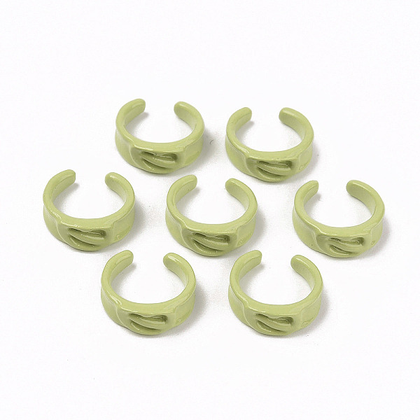 

PandaHall Spray Painted Alloy Cuff Rings, Open Rings, Cadmium Free & Lead Free, Yellow Green, Inner Diameter: 9.5mm Alloy