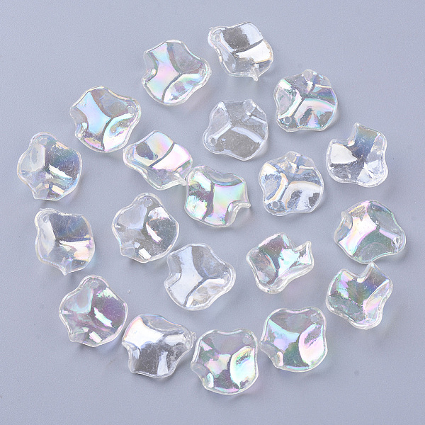 

PandaHall Transparent Acrylic Pendants, AB Color Plated, Petal, Clear AB, 16x15x5mm, Hole: 1.4mm Acrylic Others White
