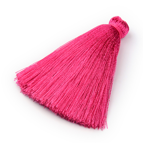 

PandaHall Nylon Thread Tassel Big Pendant Decorations, Fuchsia, 63~71x20~22mm Nylon Pink