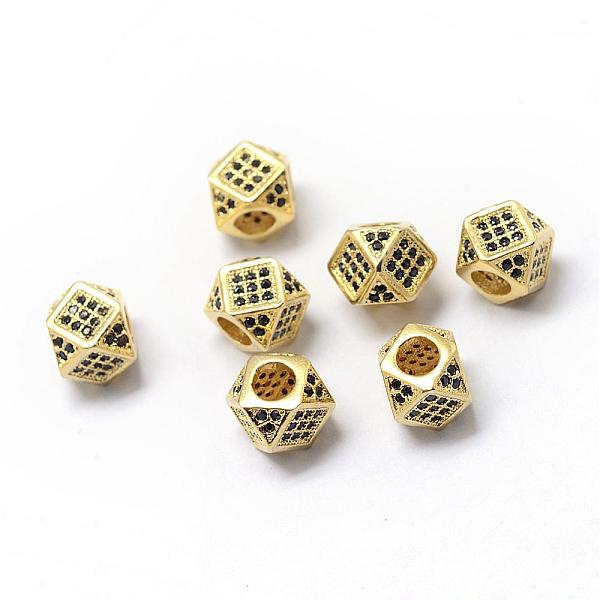 Rack Plating Brass Cubic Zirconia Beads