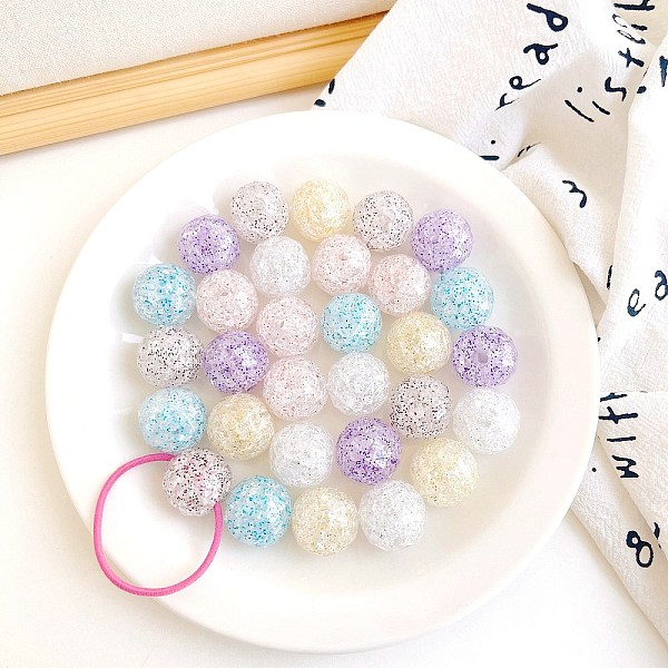 

PandaHall Transparent Crackle Acrylic Beads, Round, Mixed Color, 19x18.7mm, Hole: 3.5mm Acrylic Round Multicolor