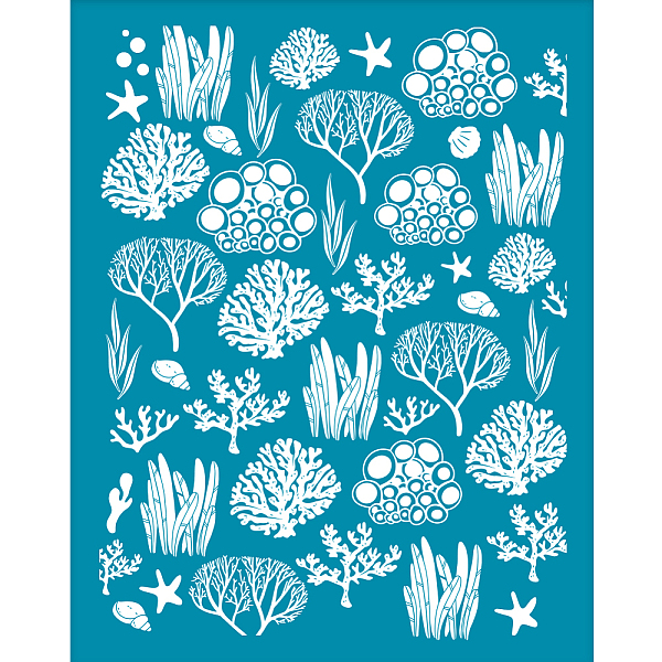 

PandaHall Silk Screen Printing Stencil, for Painting on Wood, DIY Decoration T-Shirt Fabric, Ocean Themed Pattern, 100x127mm Nylon Others..., Cyan