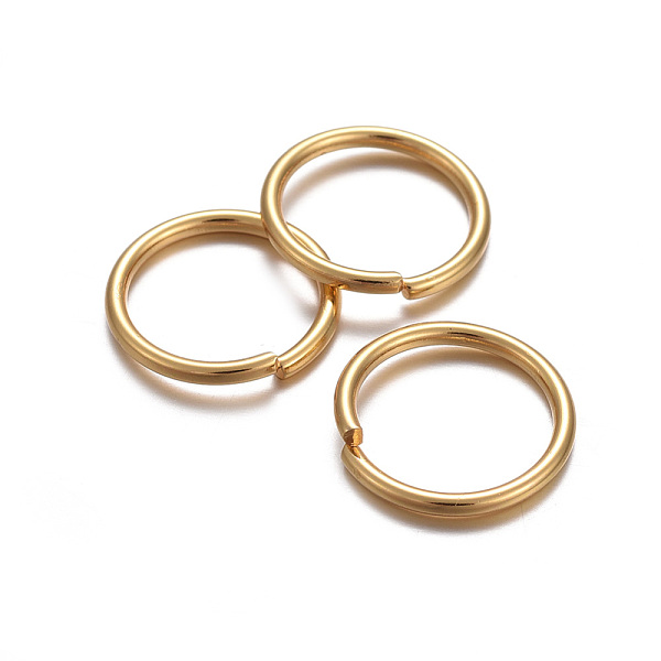 

PandaHall 304 Stainless Steel Open Jump Rings, Real 24K Gold Plated, 12x1.2mm, Inner Diameter: 9.5mm 304 Stainless Steel