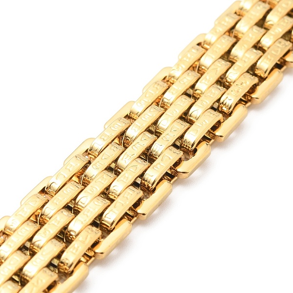 

PandaHall Vacuum Plating 201 Stainless Steel Watch Band Bracelets, with 304 Stainless Steel Clasps and Jump Rings, Golden, 8-7/8x5/8x1/4...
