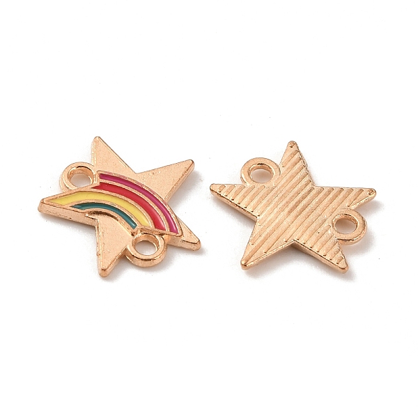 

PandaHall Colorful Rainbow Alloy Enamel Connector Charms, Light Gold, Star, 12x12.5x1mm, Hole: 1.4mm Alloy+Enamel Star