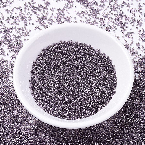 

PandaHall MIYUKI Delica Beads, Cylinder, Japanese Seed Beads, 11/0, (DB1205) Silverlined Light Amethyst, 1.3x1.6mm, Hole: 0.8mm, about..., Purple