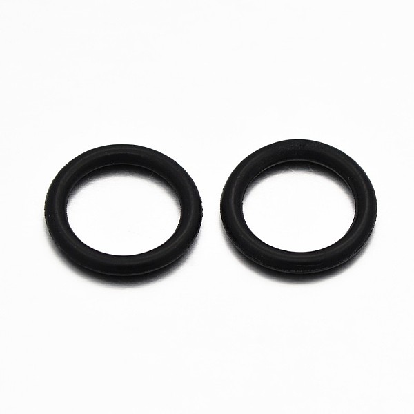 

PandaHall Rubber O Ring Connectors, Linking Ring, Black, 14x2mm, Inner Diameter: 11mm Synthetic Rubber Ring Black