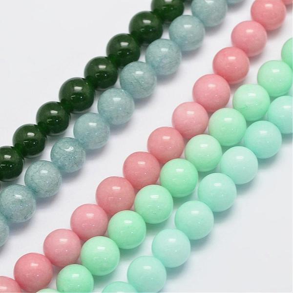 

PandaHall Natural & Dyed Malaysia Jade Bead Strands, Round, Mixed Color, 6mm, Hole: 0.8mm, about 64pcs/strand, 15 inch Malaysia Jade Round..., Multicolor