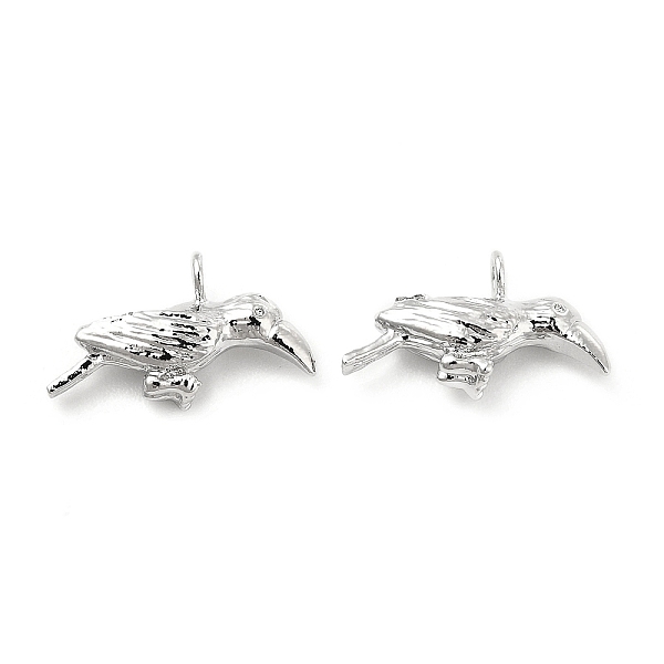 

PandaHall Brass Pendants, Bird Charm, Real Platinum Plated, 8.5x14.5x3.5mm, Hole: 1.5mm Brass Bird