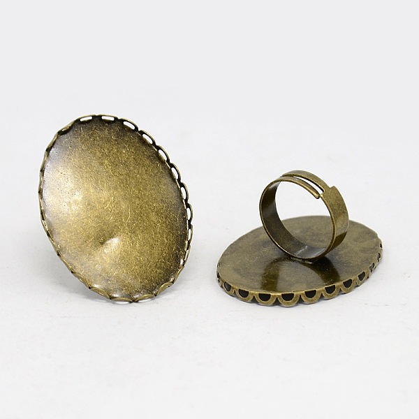 

PandaHall Adjustable Brass Blank Finger Ring Settings, Mixed Color, 17mm, Tray: 25~40x19~30mm Brass
