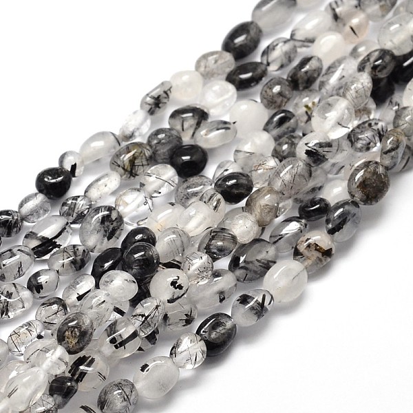 

PandaHall Natural Rutilated Quartz Nuggets Beads Strands, Tumbled Stone, 5~10x6~7x3~7mm, hole: 1mm, about 14.9 inch~15.7 inch Rutilated...