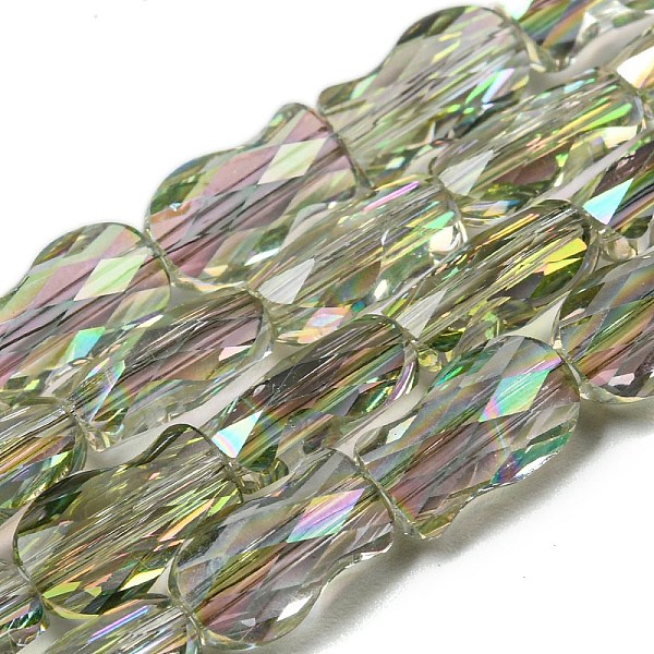 

PandaHall Transparent Electroplate Glass Beads Strands, Half Rainbow Plated, Faceted, Fish, Dark Sea Green, 10x6x4mm, Hole: 1.2mm, about...