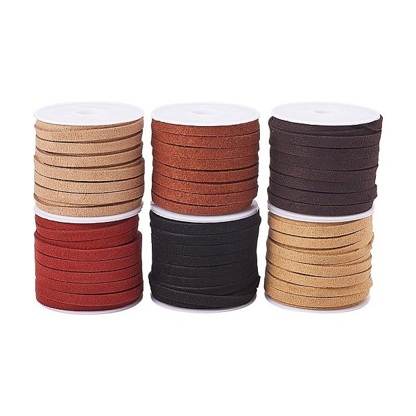 

PandaHall Faux Suede Cord Sets, Faux Suede Lace, Mixed Color, 5x1.5mm Faux Suede Multicolor