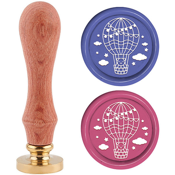 

PandaHall Brass Wax Seal Stamp with Handle, for DIY Scrapbooking, Hot Air Balloon Pattern, 3.5x1.18 inch(8.9x3cm) Brass Hot Air Balloon
