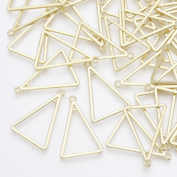 

PandaHall Alloy 2-Loop Link Pendants, Triangle, Light Gold, 31x21x1.5mm, Hole: 1.8mm & 0.9mm Alloy Triangle