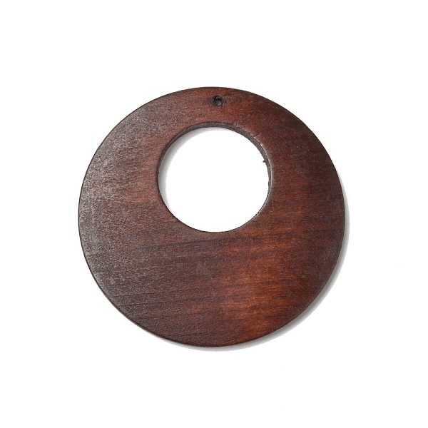 

PandaHall Spray Painted Wood Big Pendants, Walnut Wood Tone Flat Round Charms, Hollow, Coconut Brown, 50x5mm, Hole: 1.6mm Wood Flat Round
