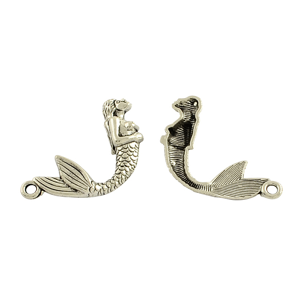 

PandaHall Tibetan Style Alloy Mermaid Pendants, Cadmium Free & Lead Free, Antique Silver, 26x33x4mm, Hole: 2.5mm, about 448pcs/1000g Alloy...