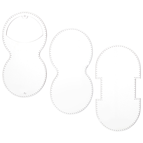

PandaHall DIY Leather Coin Purse Acrylic Templates, Clear, 163x89x2.5mm, Hole: 1~3mm, 3pcs/set Acrylic Mixed Shapes Clear