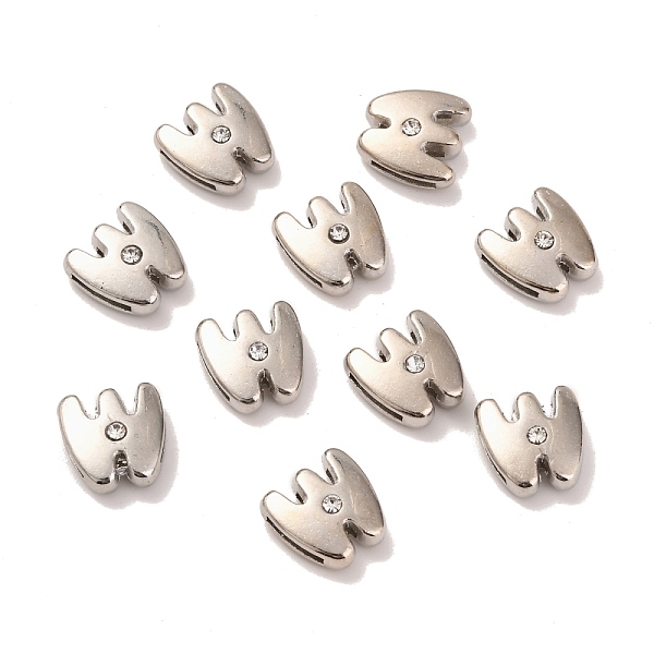 

PandaHall Letter Slider Beads for Watch Band Bracelet Making, Platinum Plated Alloy Crystal Rhinestone Slide Charms, Cadmium Free & Nickel..., Clear