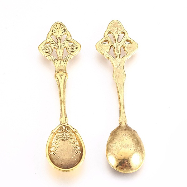 

PandaHall Tibetan Style Alloy Big Pendants, Kitchen Utensil Pendants, Spoon, Cadmium Free & Lead Free, Antique Golden Color, 59x15x4mm Alloy