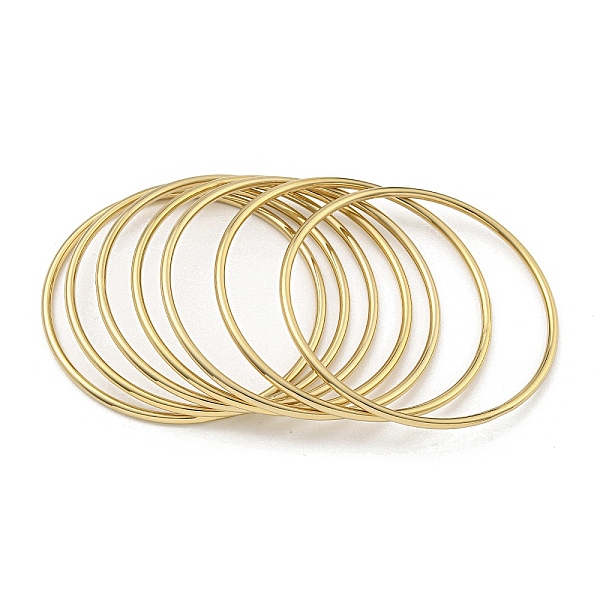

PandaHall 7Pcs Vacuum Plating 202 Stainless Steel Plain Ring Bangle Sets, Stackable Bangles for Women, Golden, Inner Diameter: 2-7/8 inch...