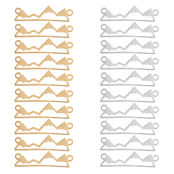 

PandaHall UNICRAFTALE 20Pcs 2 Color 201 Stainless Steel Links Connectors Link Charm Jewelry Connector Charms 1.2mm Double Hole Pendant Link...