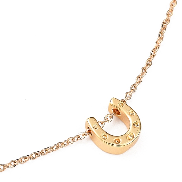 

PandaHall Brass Pendant Necklaces, with 304 Stainless Steel Lobster Claw Clasps, Horseshoe, Golden, 16.06 inch(40.8cm) Brass