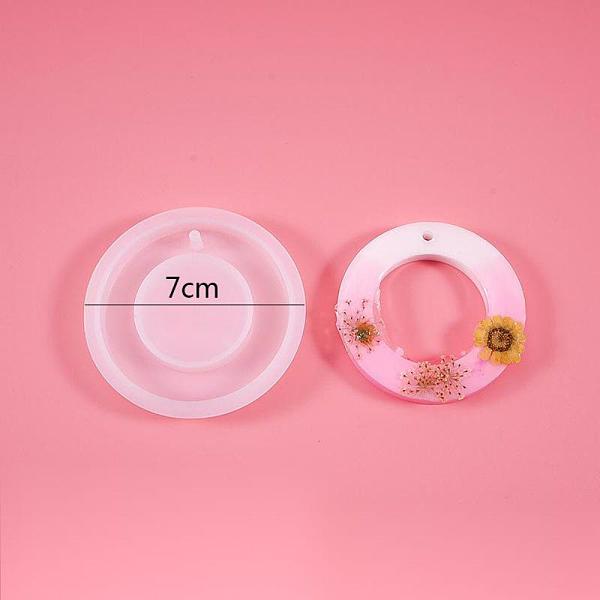 

PandaHall DIY Silicone Molds, Resin Casting Molds, For UV Resin, Epoxy Resin Jewelry Pendants Making, Flat Round, White, 70x10mm, Hole...