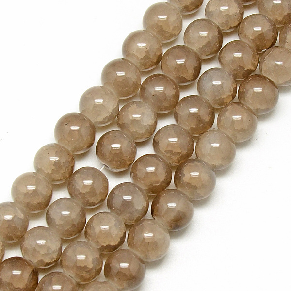 

PandaHall Baking Painted Crackle Glass Beads Strands, Round, Tan, 8mm, Hole: 1.3~1.6mm, about 100pcs/strand, 31.4 inch Glass Round Orange