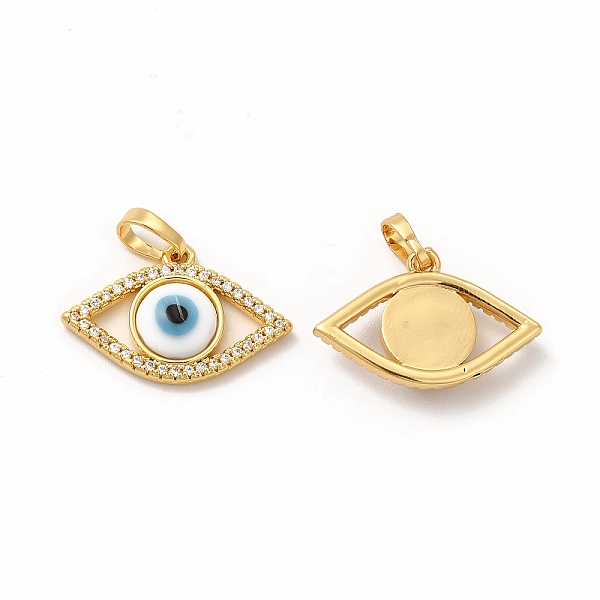 

PandaHall Rack Plating Brass Micro Pave Clear Cubic Zirconia Pendants, with Handmade Evil Eye Lampwork, Cadmium Free & Lead Free..., White
