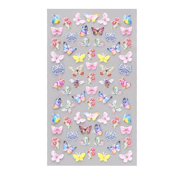 

PandaHall 5D Watermark Slider Gel Nail Art, Butterfly & Flower Nail Art Stickers Decals, for Nail Tips Decorations, Colorful, 105x60mm Paper...